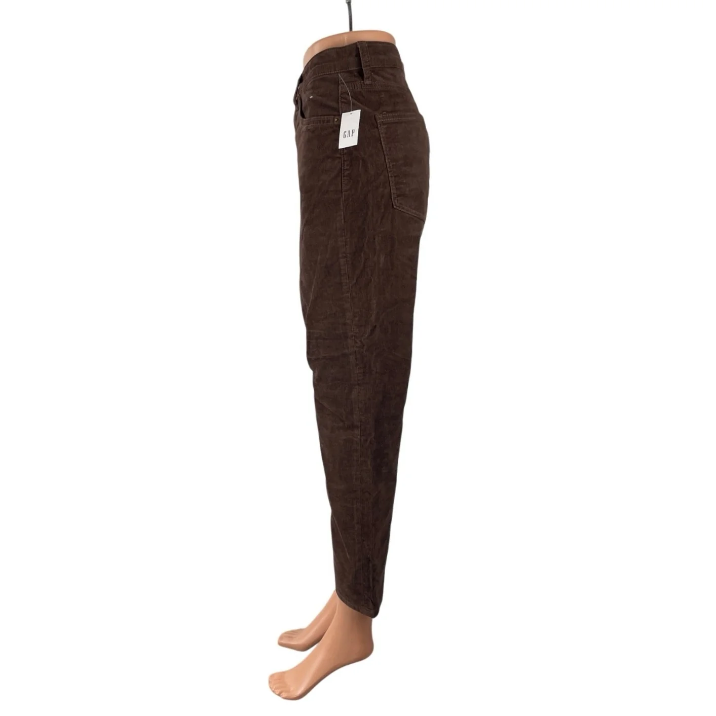 NEW GAP Women's Brown Corduroy High Rise Barrel Carrot Tapered Trousers Pants 31 - Image 3