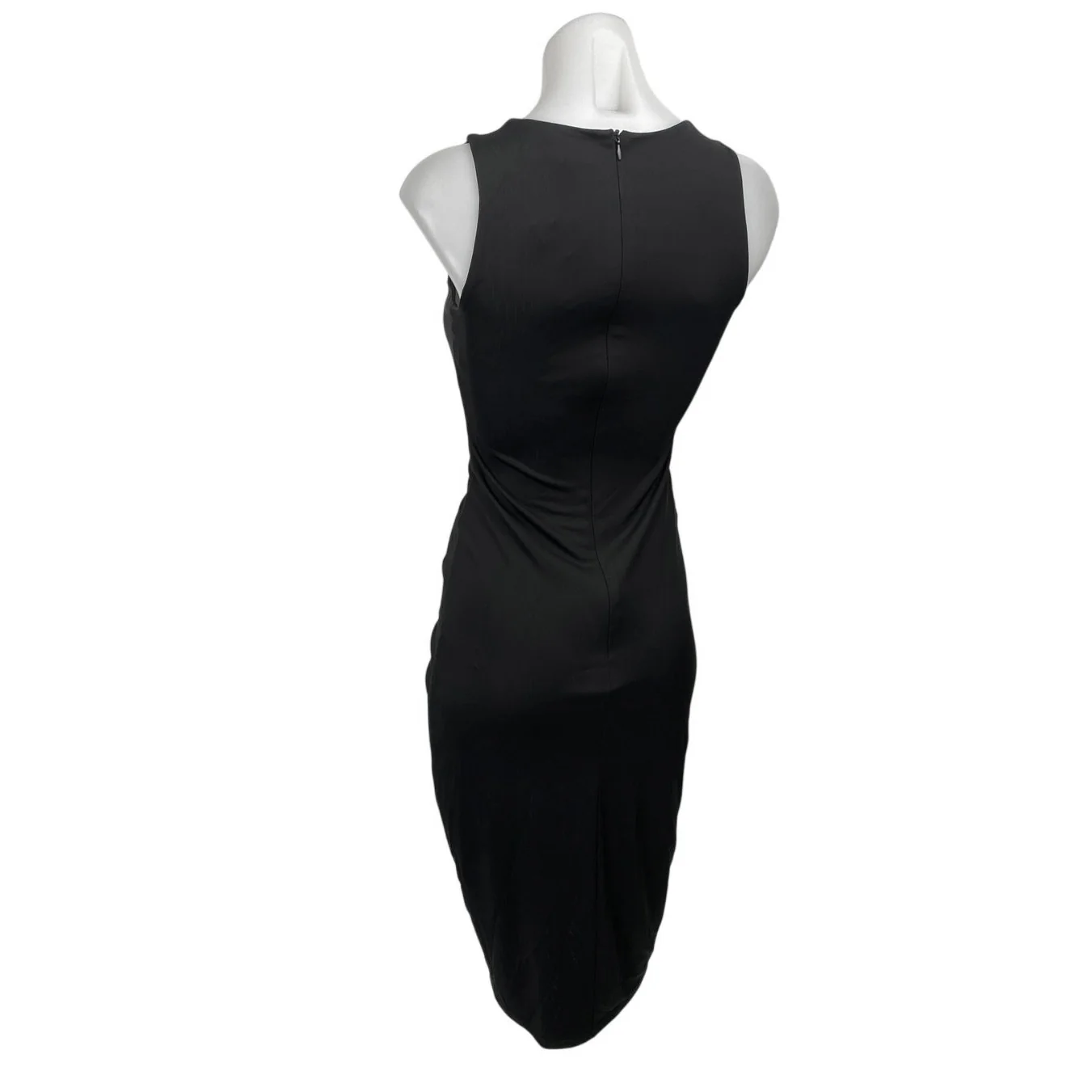 NEW International Concept Black Ruched Sleeveless Midi Bodycon Tank Dress Sz XS - Image 2