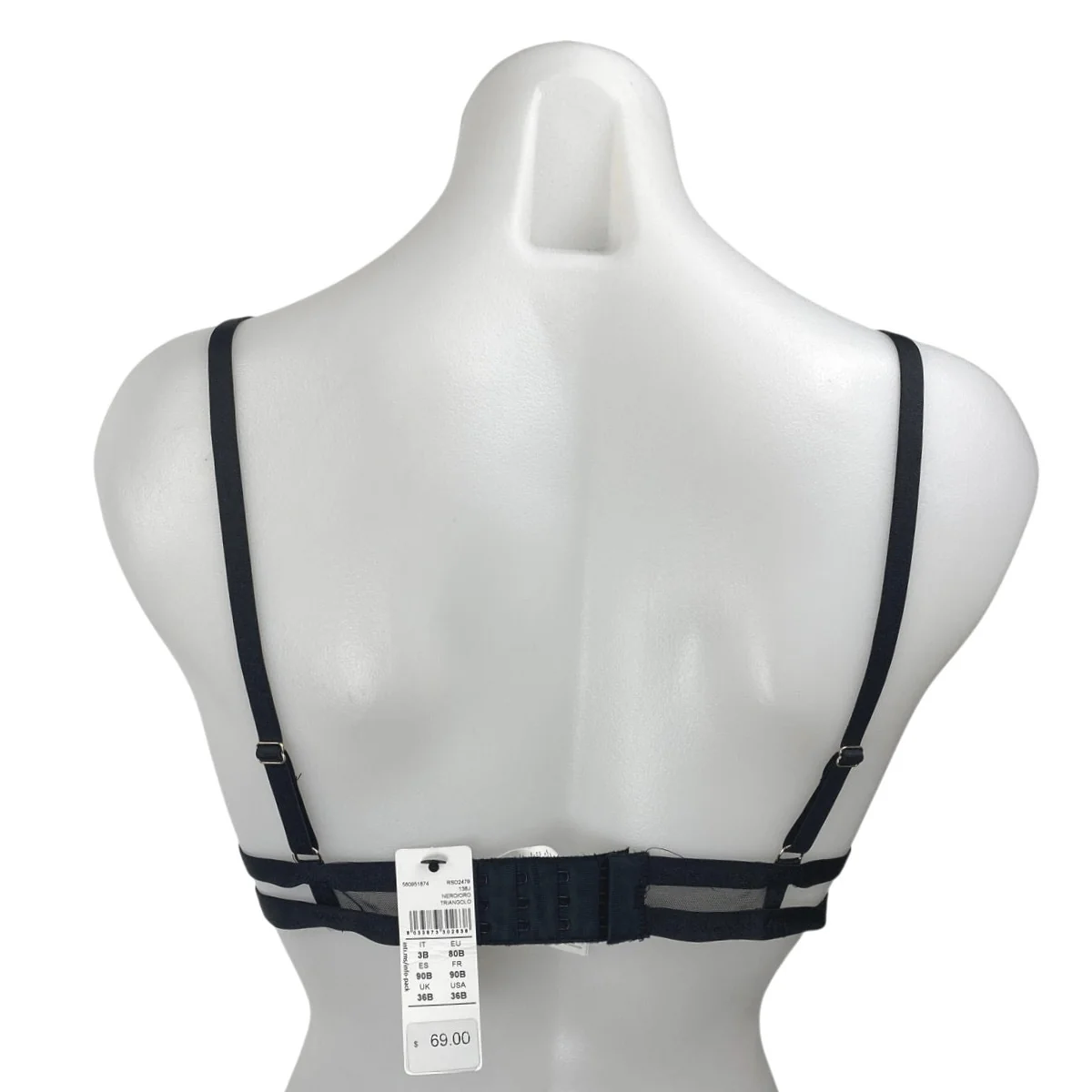 NEW Intimissimi Black Floral Lace Strappy Cami Camisole Lingerie Bra Top Sz 36B - Image 2