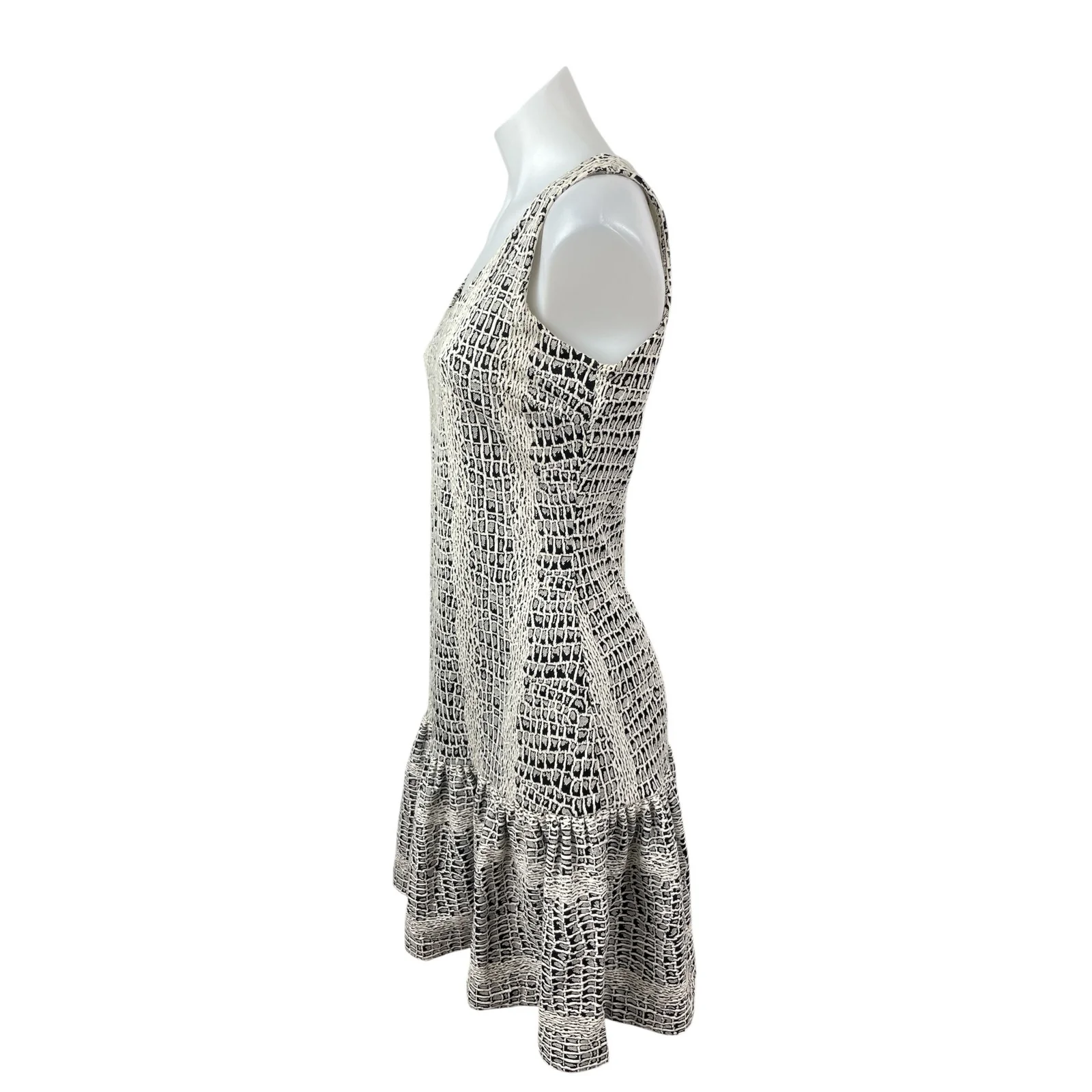 NEW Ivanka Trump Crocodile Print Ruffle Sleeveless Mini Flounce A-Line Dress 2 - Image 3