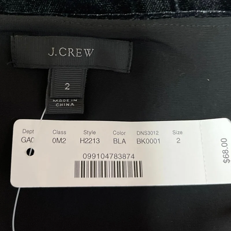 NEW J.Crew Going-out Black Velvet Velour Ruffle Spaghetti Camisole Tank Top Sz 2 - Image 4