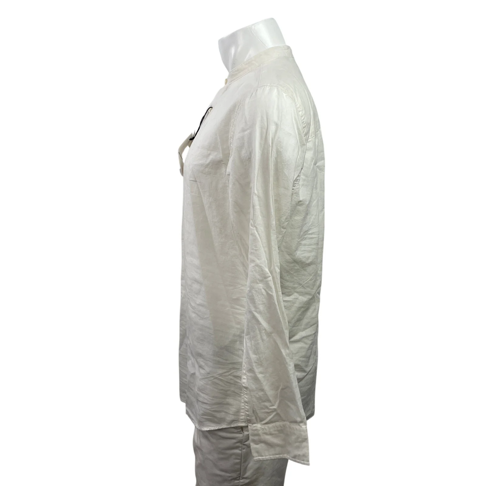 NEW Jack & Jones Breeze Men's White Half Button Henley Long Sleeve Shirt Size L - Image 2