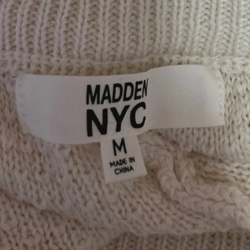 NEW Madden NYC White Knit Crochet Ruched Crop Top Mini Shorts 2-Piece Set Sz S/M - Image 5