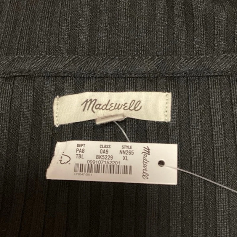 NEW Madewell Black Ribbed Knit Square Neck Pullover Sweater Top Size XL - Image 4