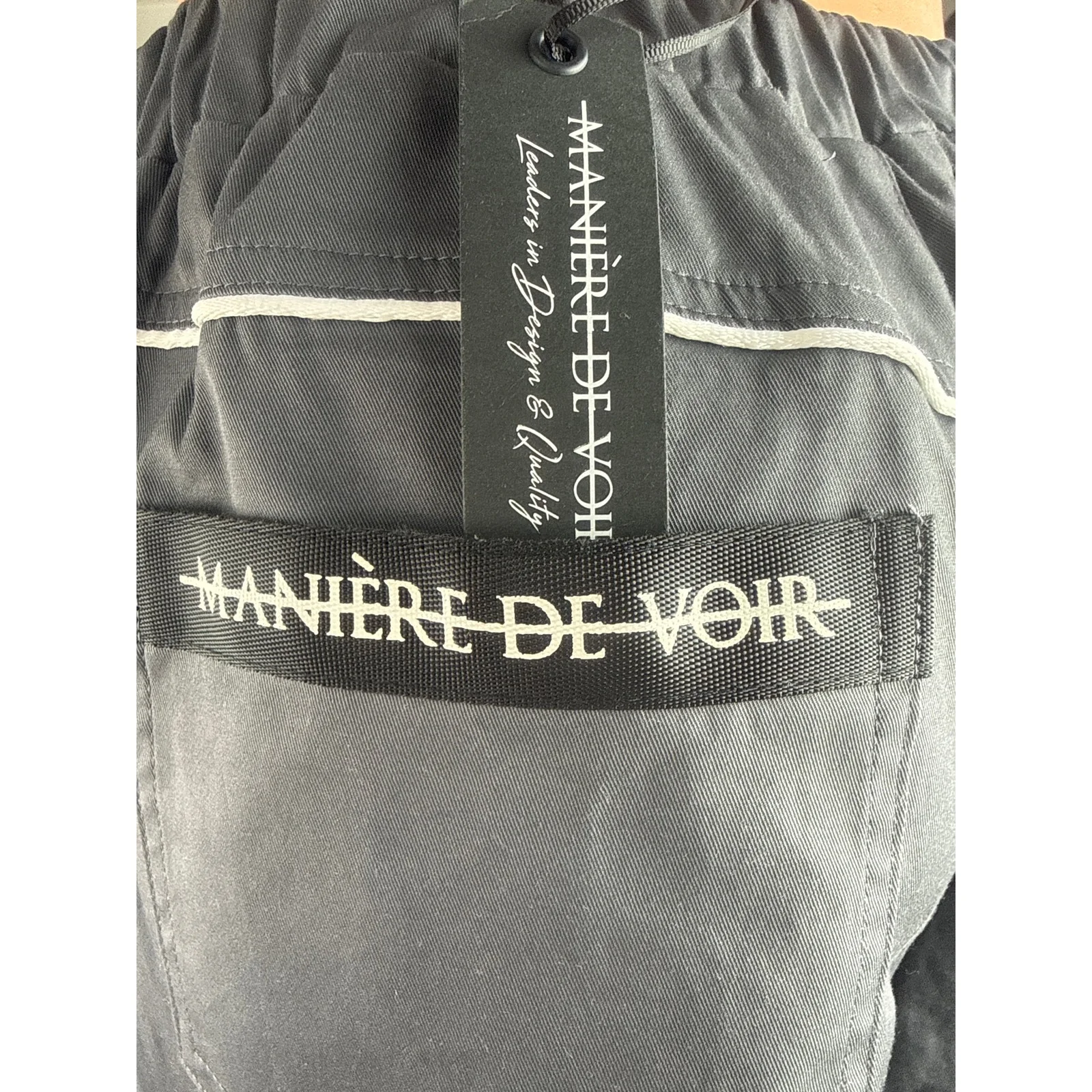NEW Maniere De Voir Color Block Detachable Loose Straight Cargo Trousers Pants 6 - Image 4