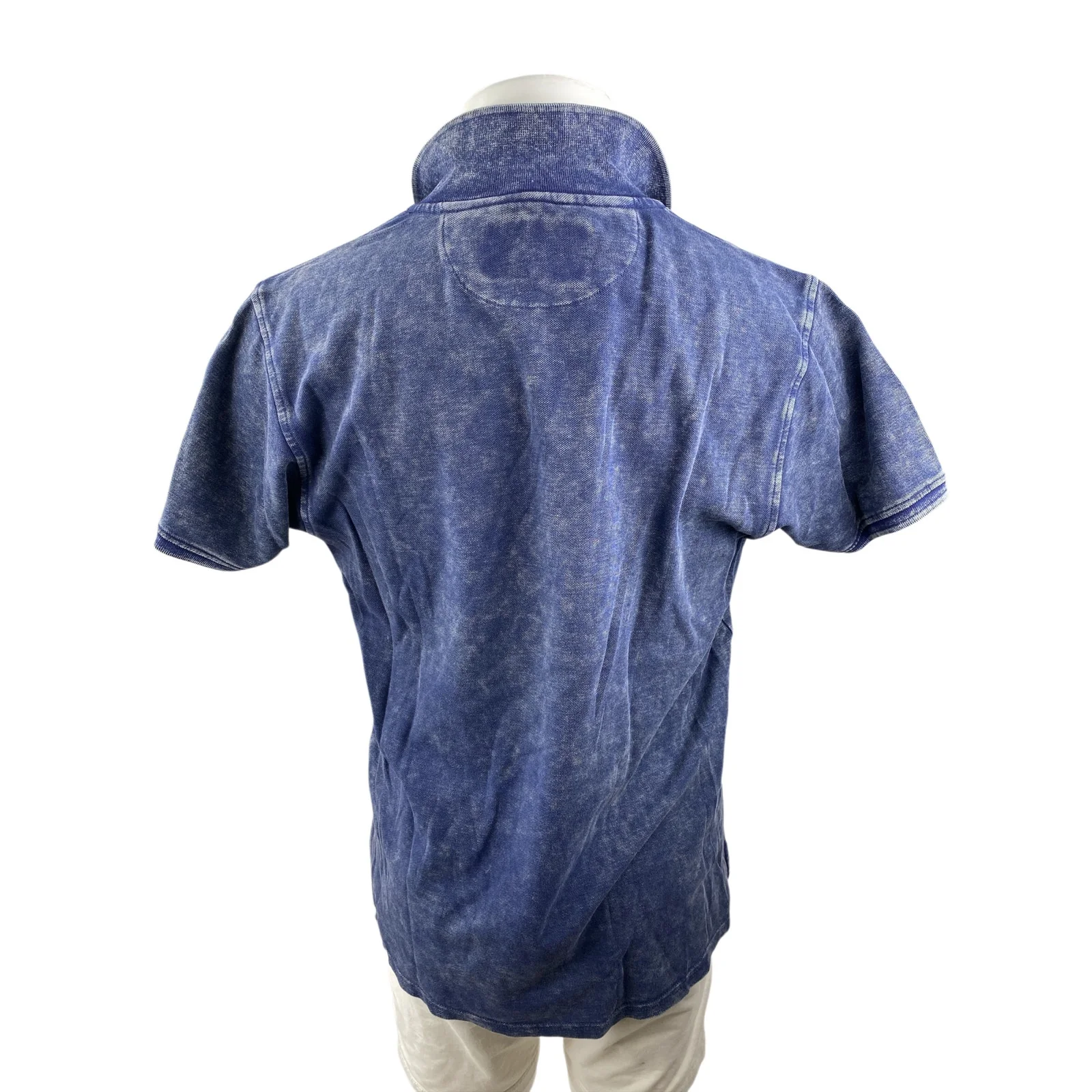 NEW Originals Men's Blue Washed Barcelona Crest Short Sleeve Polo Shirt Top M - Image 2