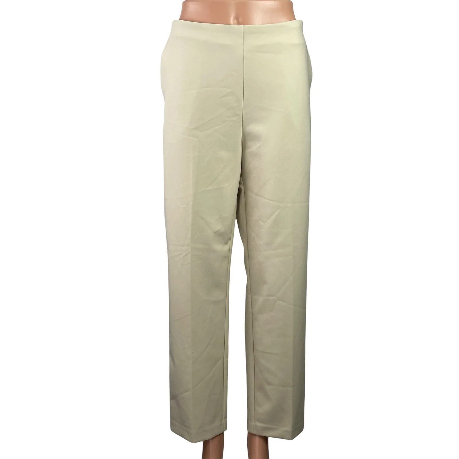 NEW Rachel Zoe Cream White High Waisted Slim Wide Leg Trousers Dress Pants Sz 12