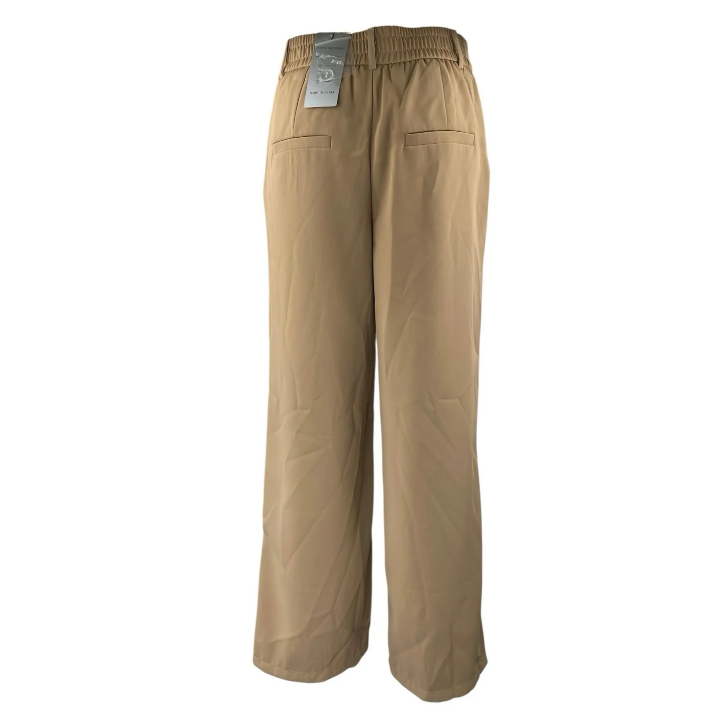 NEW Sarin Mathews Brown Tan Pleated High Waist Wide Leg Trousers Dress Pants S - Image 3