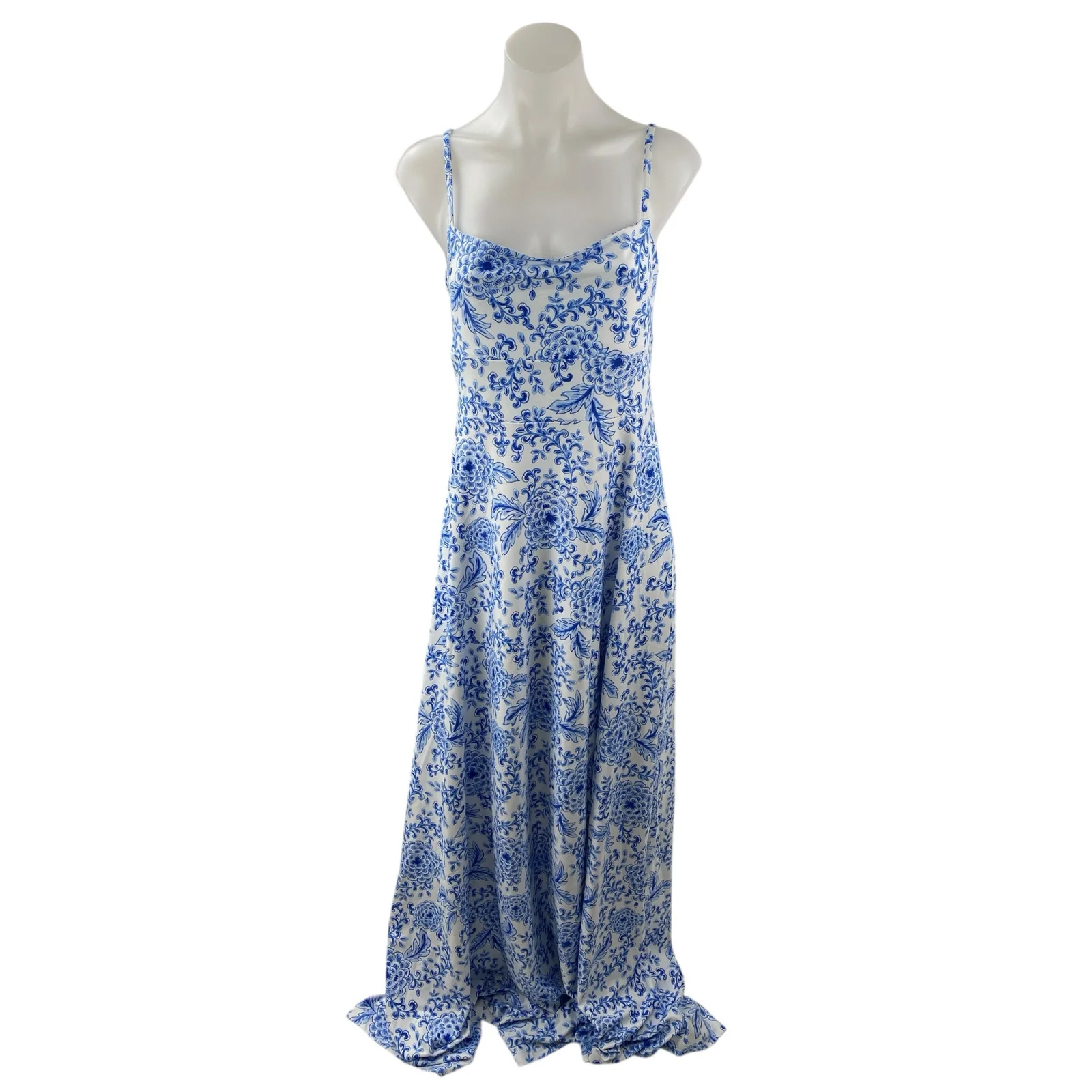 NEW Smith & Quinn Blue White Floral Sleeveless Cami Camisole Maxi A-Line Dress S