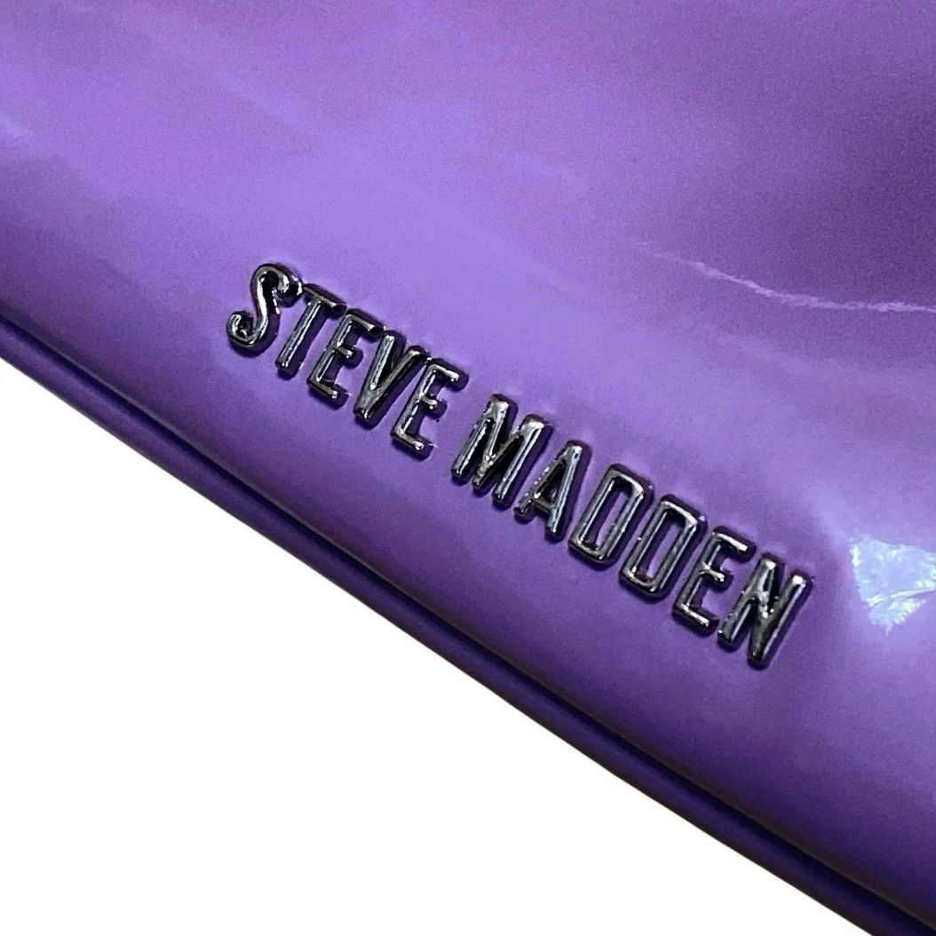NEW Steve Madden Women's Glossy Purple Wristlet Clutch Crossbody Handbag OS - Image 4