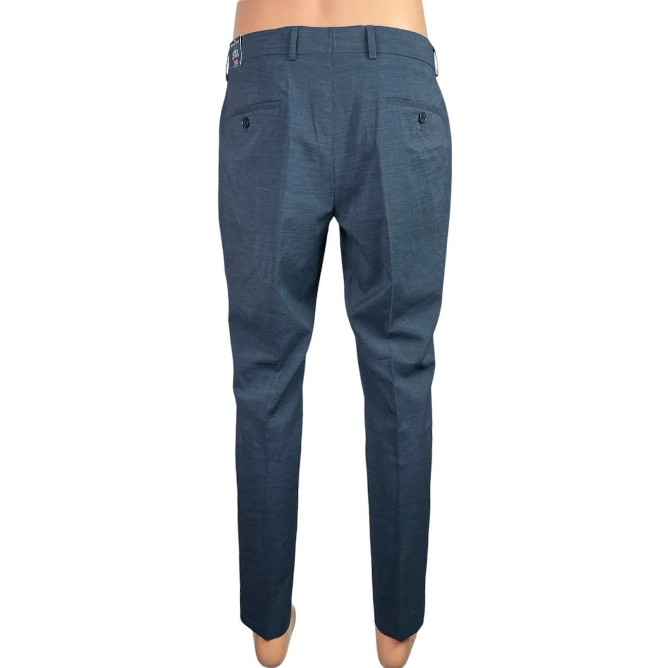 NEW The Savile Row Men's Blue Slim Tapered Trousers Dress Pants Size 34x30 - Image 3