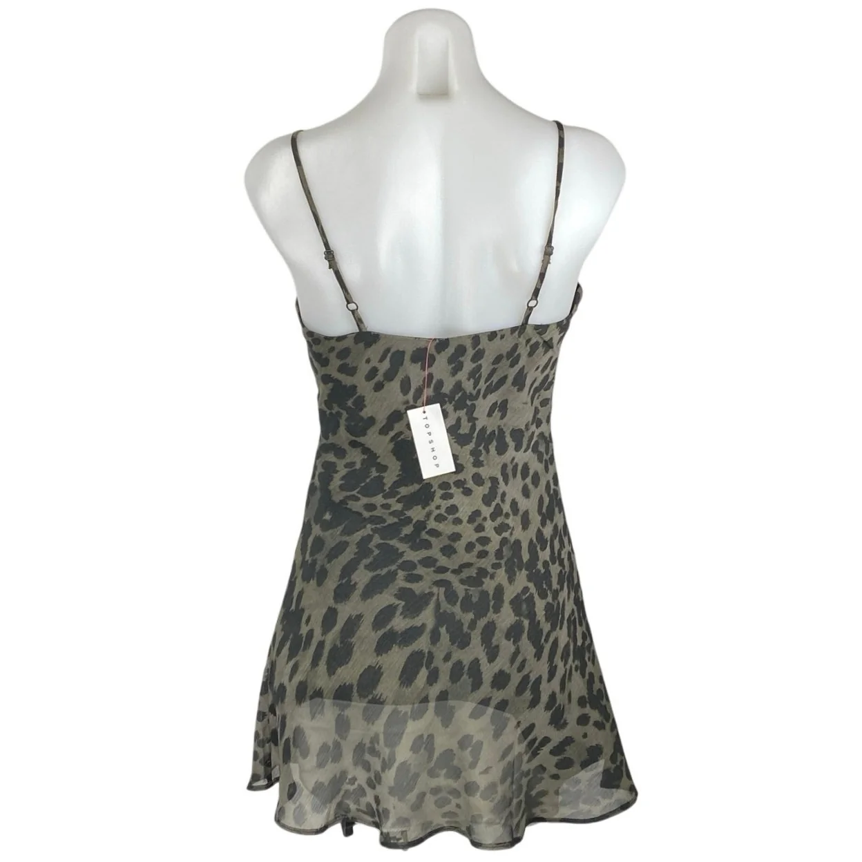 NEW Topshop Multicolor Leopard Animal Print Sleeveless Cami Mini A-line Dress 2 - Image 3