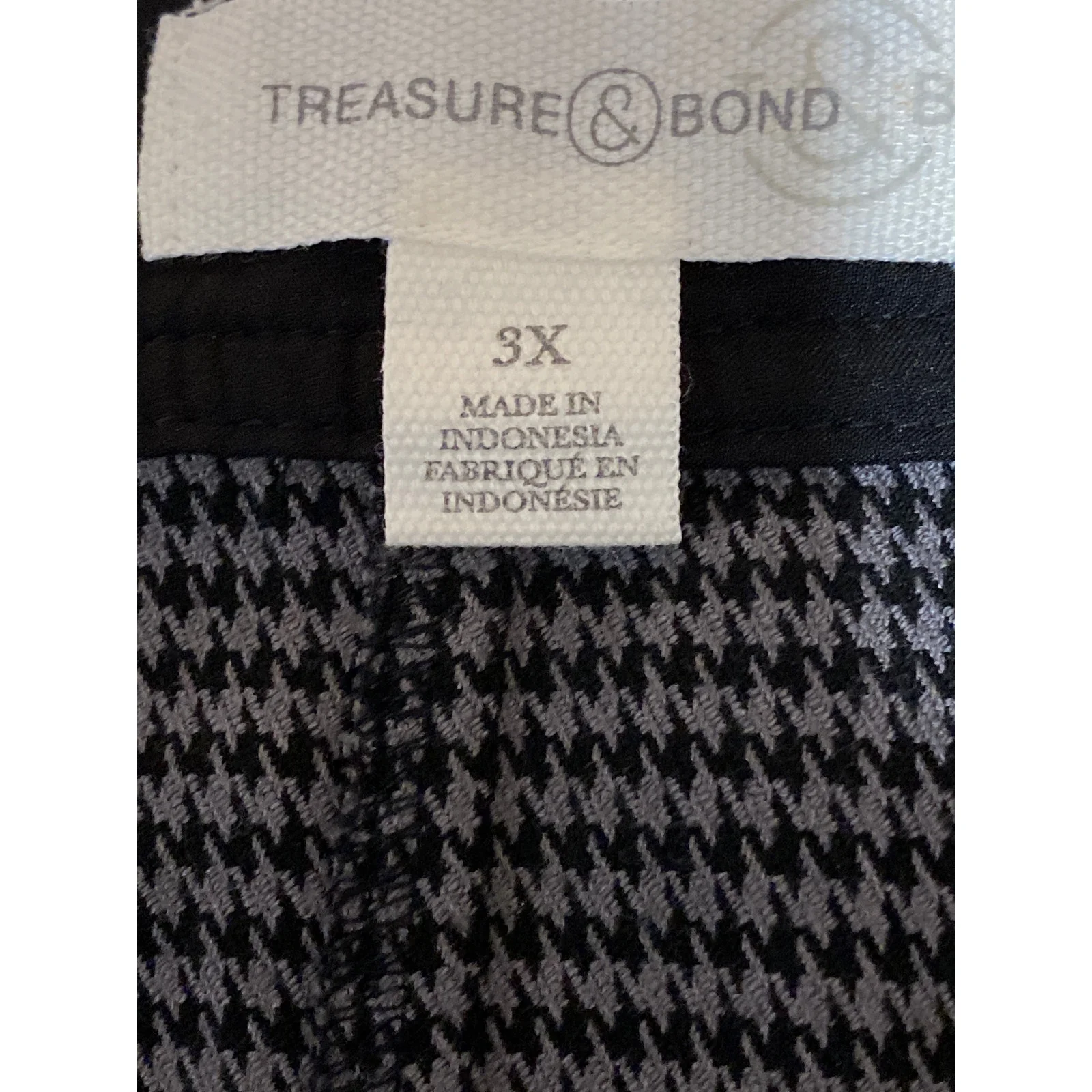 NEW Treasure & Bond Black Gray Houndstooth Button Front Pencil Mini Skirt 3X - Image 4
