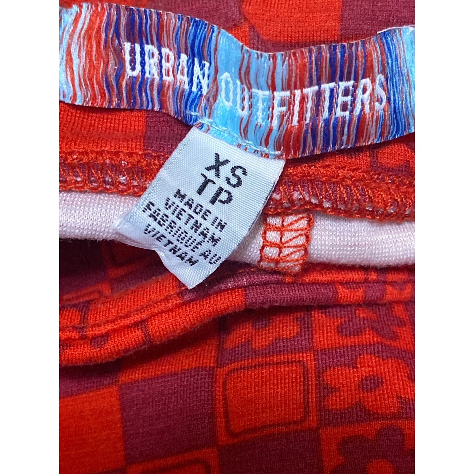 NEW Urban Outfitters Grace Red Floral Checkered Micro Mini A-Line Skort Skirt XS - Image 3