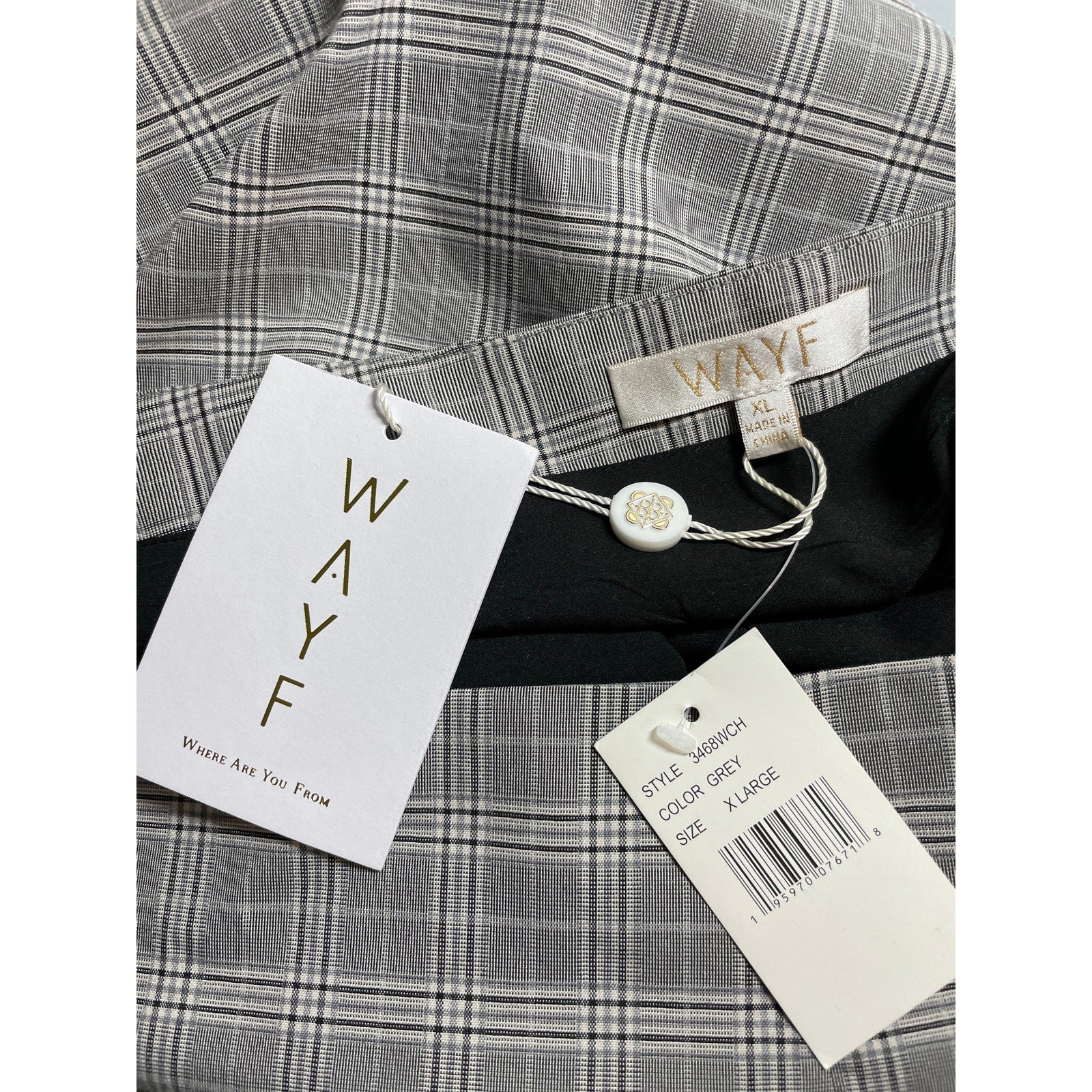 NEW Wayf Women's Gray Plaid Flannel Tartan Slit High Waist Mini Pencil Skirt XL - Image 5