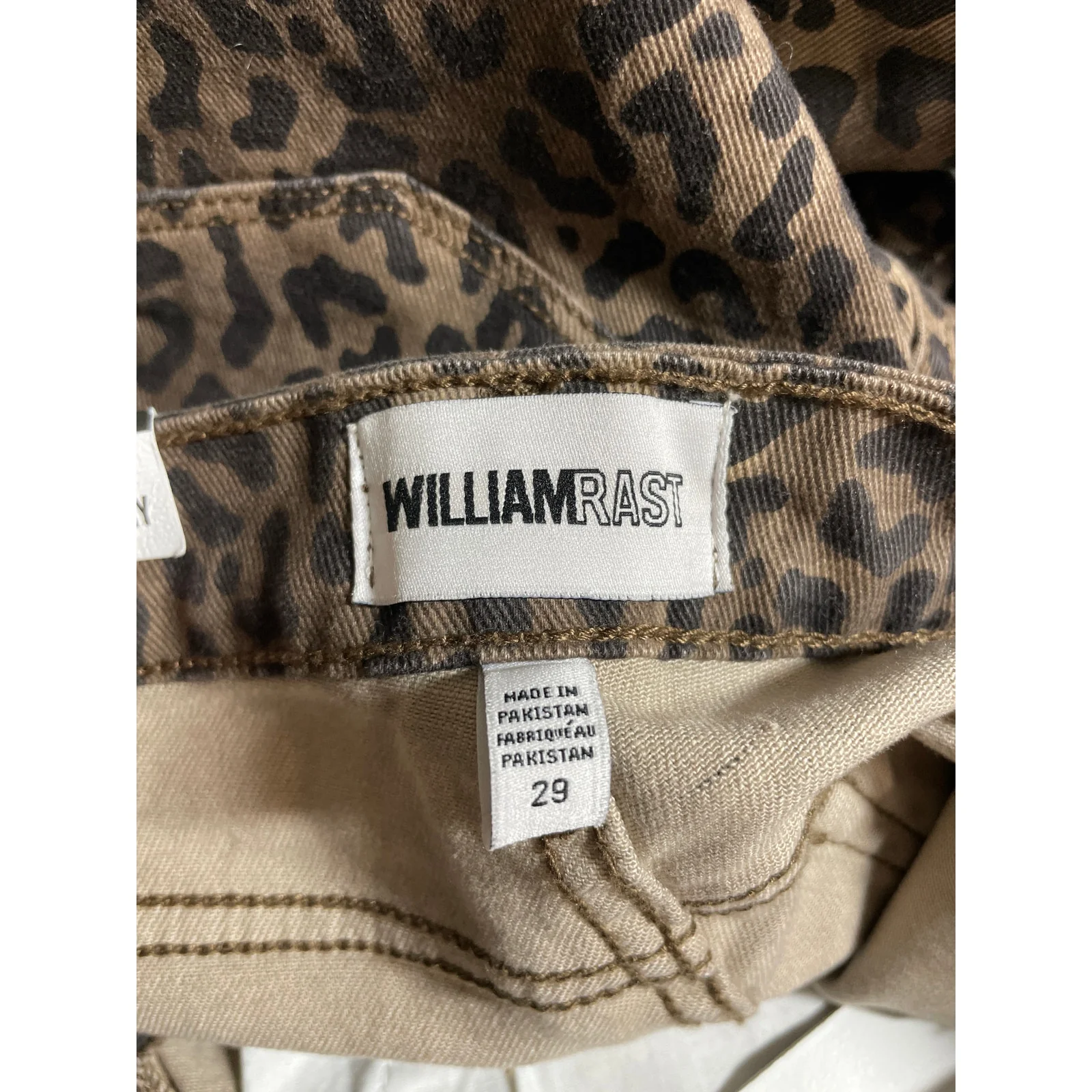 NEW William Rast Wild Cheetah Leopard Beige High Rise Skinny Denim Jeans Size 29 - Image 6