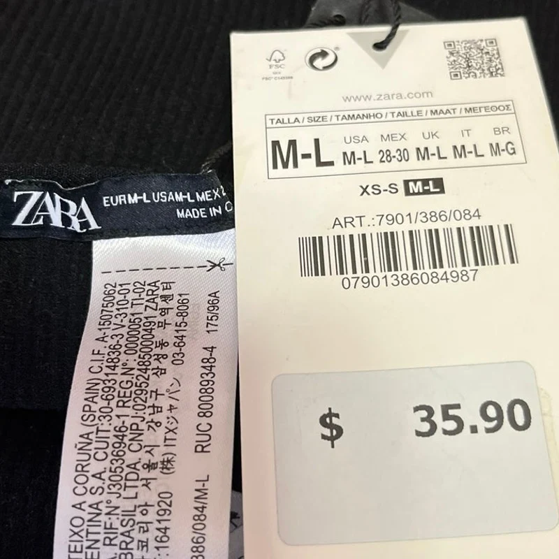 NEW Zara Black Sleeveless Rib Knit Crochet Cami Camisole Mini Bodycon Dress M/L - Image 4