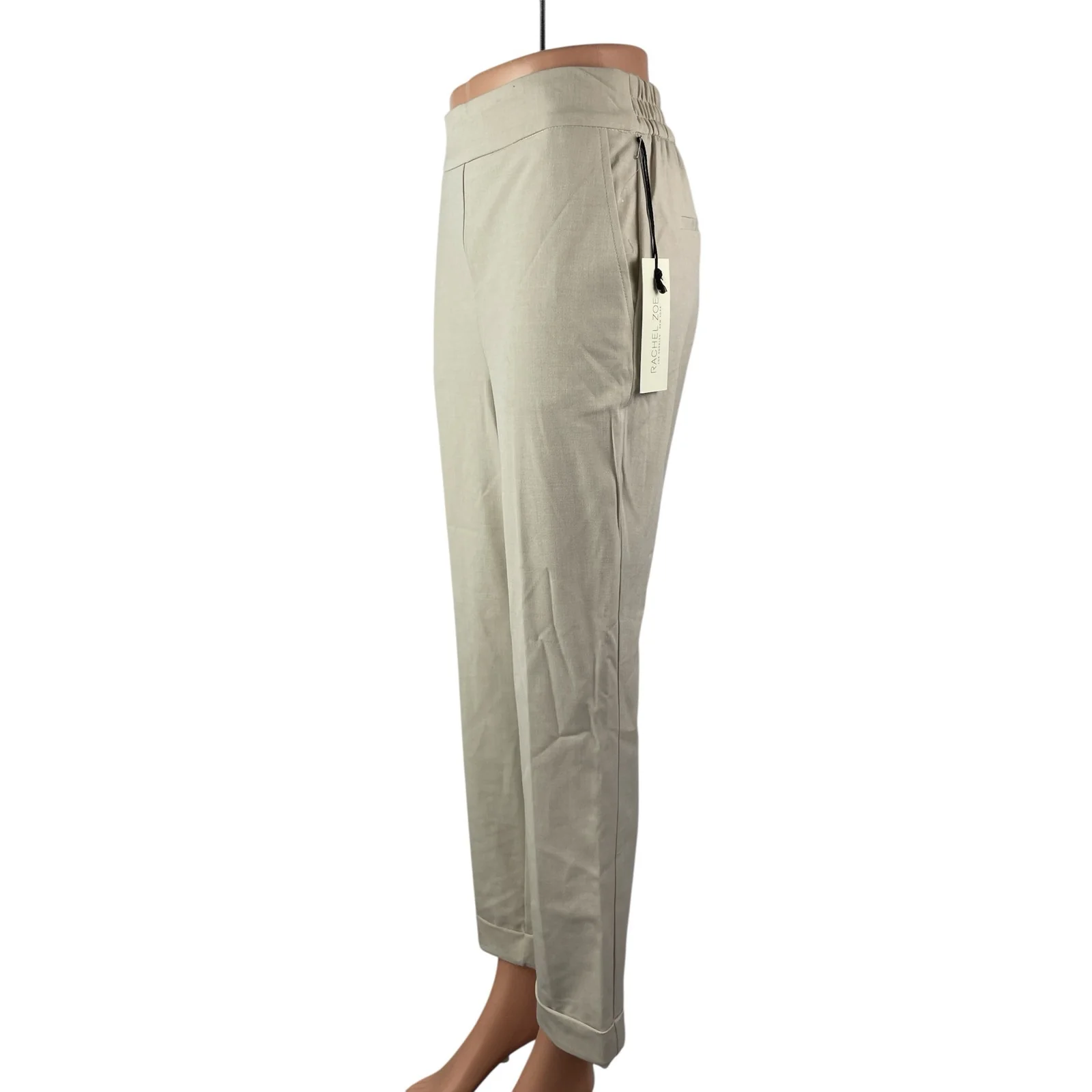 NEW Zara Women's Beige High Waisted Straight Leg Trousers Dress Pants Size S - Image 3
