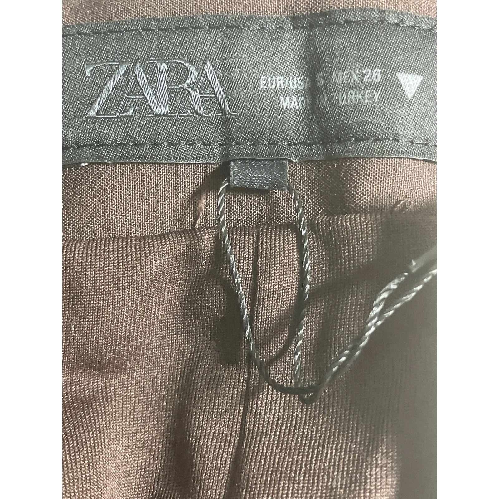 NEW Zara Women's Brown Strapless V Neck Tube Bandeau Pocket Blouse Top Size S - Image 5