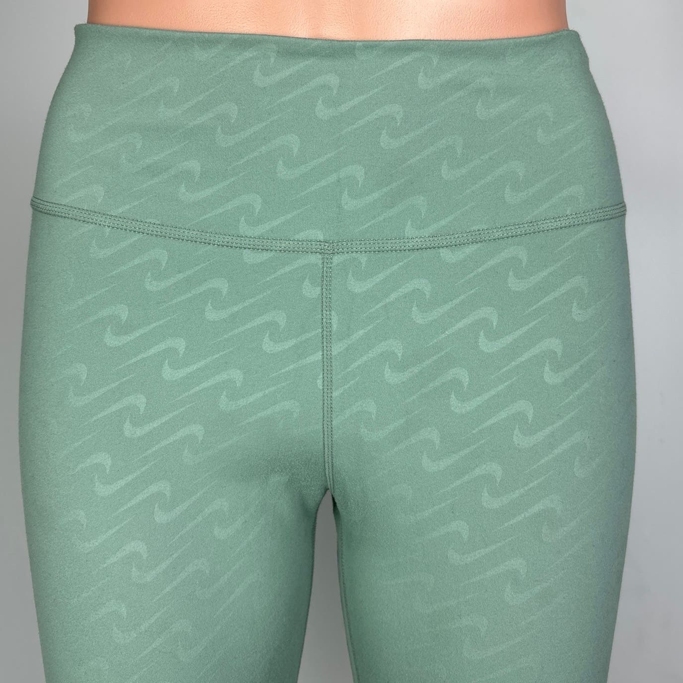 Nike Dri-Fit Check Logo Icon Mint Sage Green Pull-On Athletic Leggings Size S - Image 4
