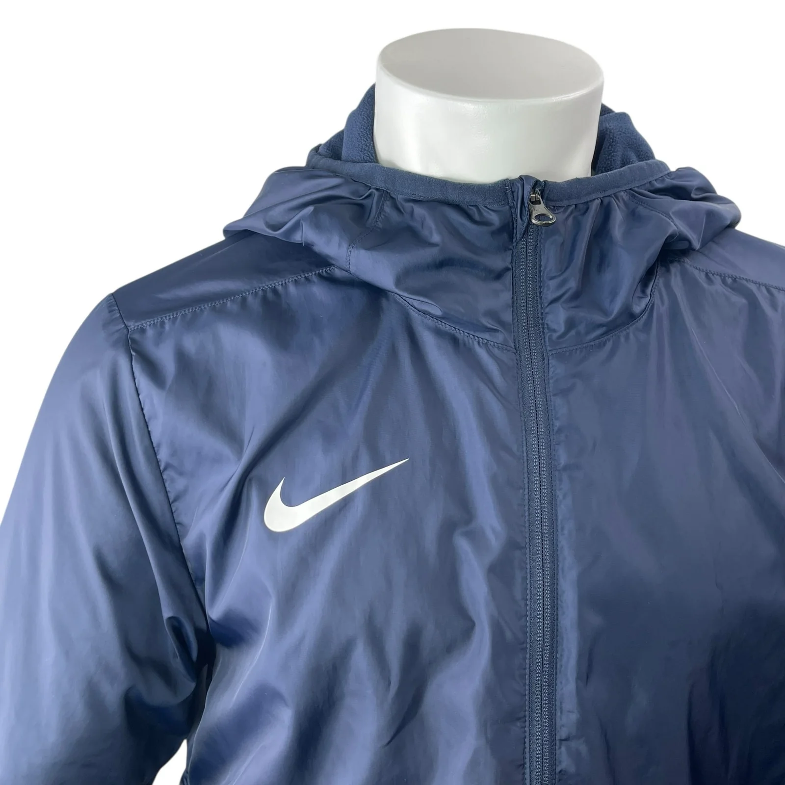 Nike Men's Blue Hoodie Hooded Full Zip Long Sleeve Outdoor Windbreaker Jacket M - Image 3