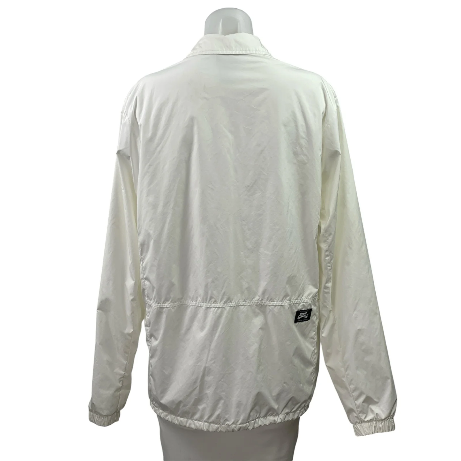 Nike SB Shield Coaches Women White Snap Button Long Sleeve Windbreaketr Jacket S - Image 3
