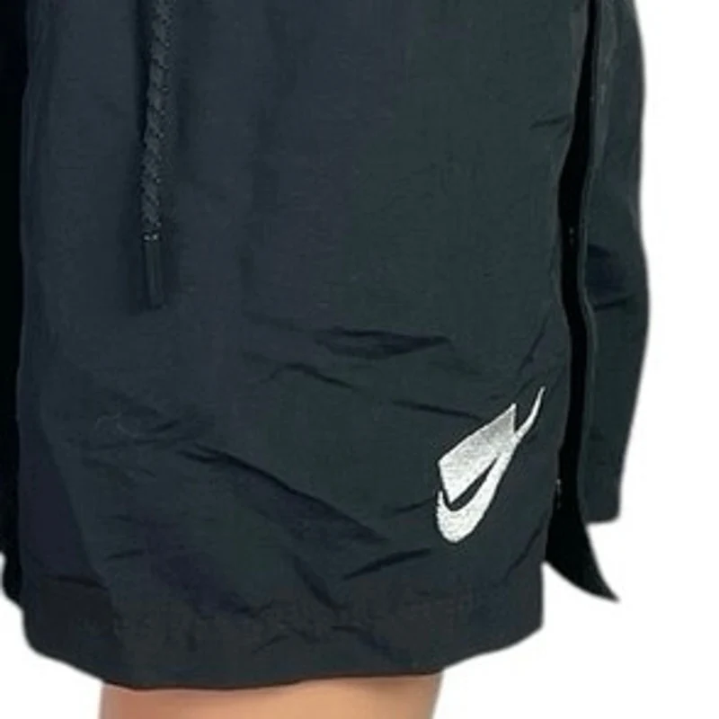Nike Sportswear Black High Rise Drawstring Gym Athletic Activewear Shorts Size M - Image 4