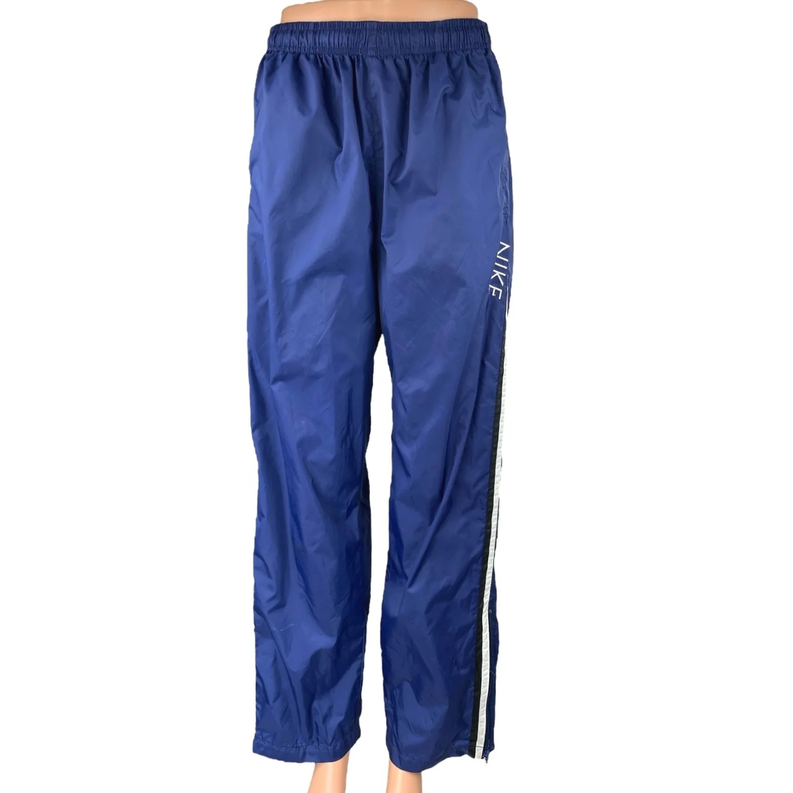Nike Women's Blue High Waisted Pull On Wide Leg Athletic Sweat Pants Size M - Image 2