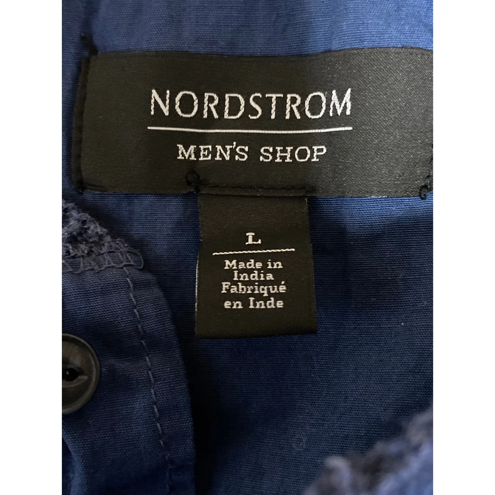 Nordstrom Men's Blue Thermal Waffle Knit Henley Neck Long Sleeve Shirt Top Sz L - Image 5