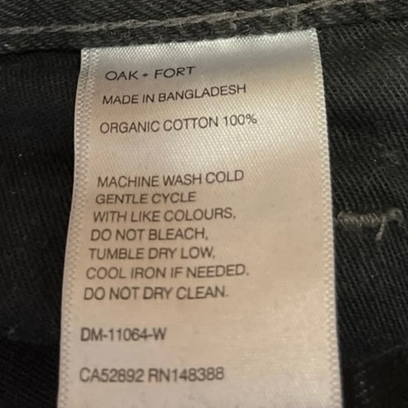 Oak + Fort Women's Black High Waisted Wide Leg Baggy Denim Jeans Pants Size 28 - Image 5