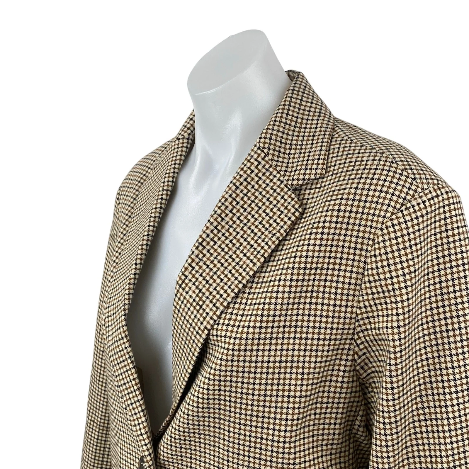 Oak + Fort Women's Plaid Check Notched Collar Long Sleeve Blazer Coat Jacket XS - Image 4