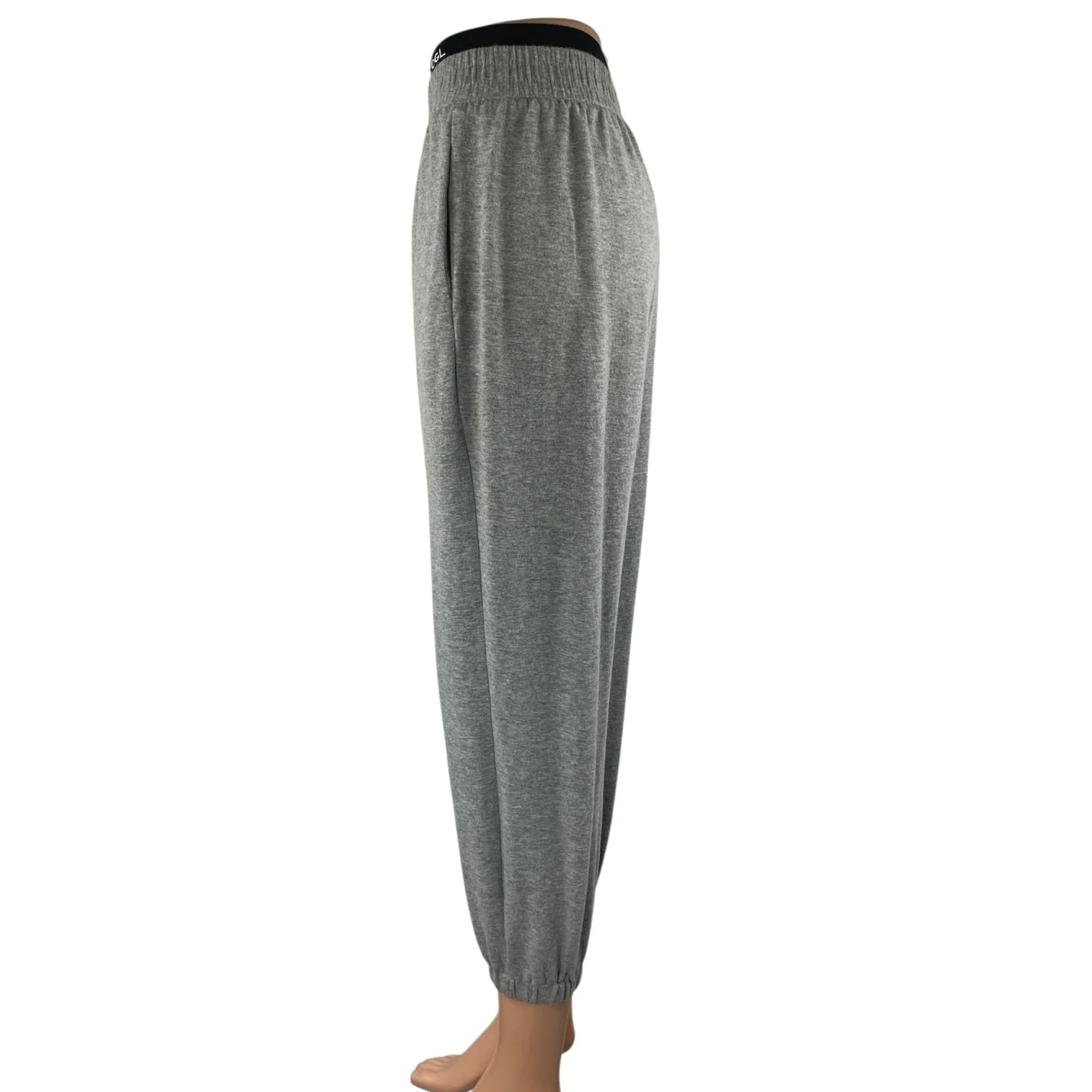 OGL Women's Gray High Rise Double Waistband Tapered Jogger Sweat Pants Size S - Image 2