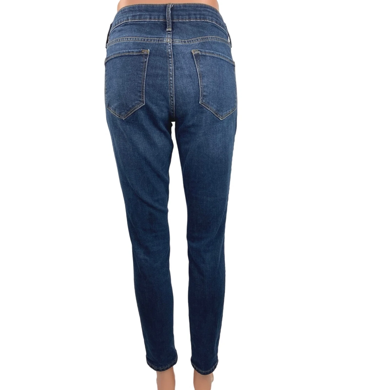 Old Navy Blue Rockstar Skinny Mid-Rise Medium Wash Crop Ankle Denim Jeans Size 6 - Image 3
