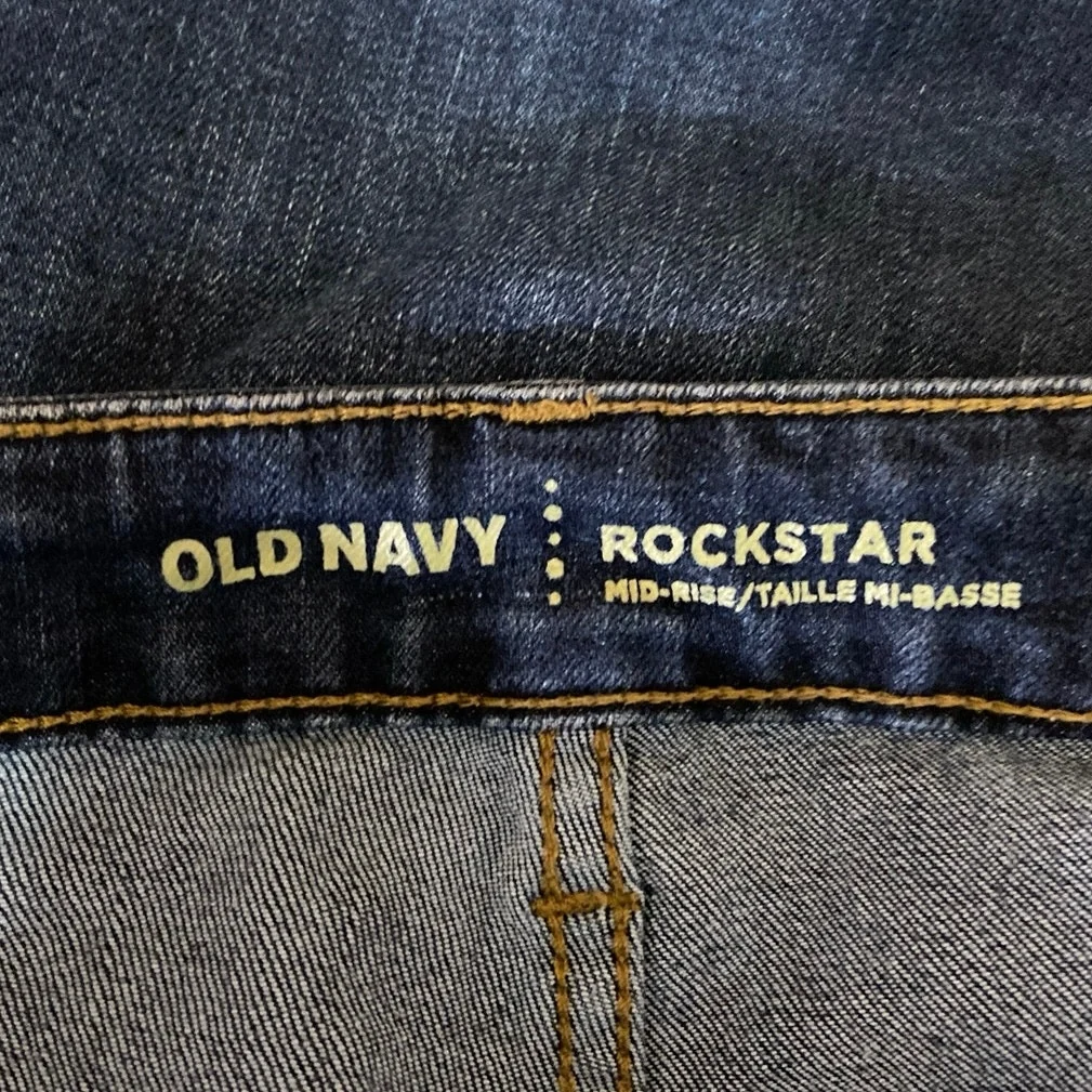 Old Navy Blue Rockstar Skinny Mid-Rise Medium Wash Crop Ankle Denim Jeans Size 6 - Image 4