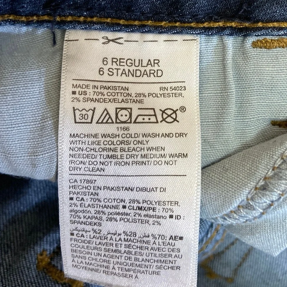 Old Navy Blue Rockstar Skinny Mid-Rise Medium Wash Crop Ankle Denim Jeans Size 6 - Image 5