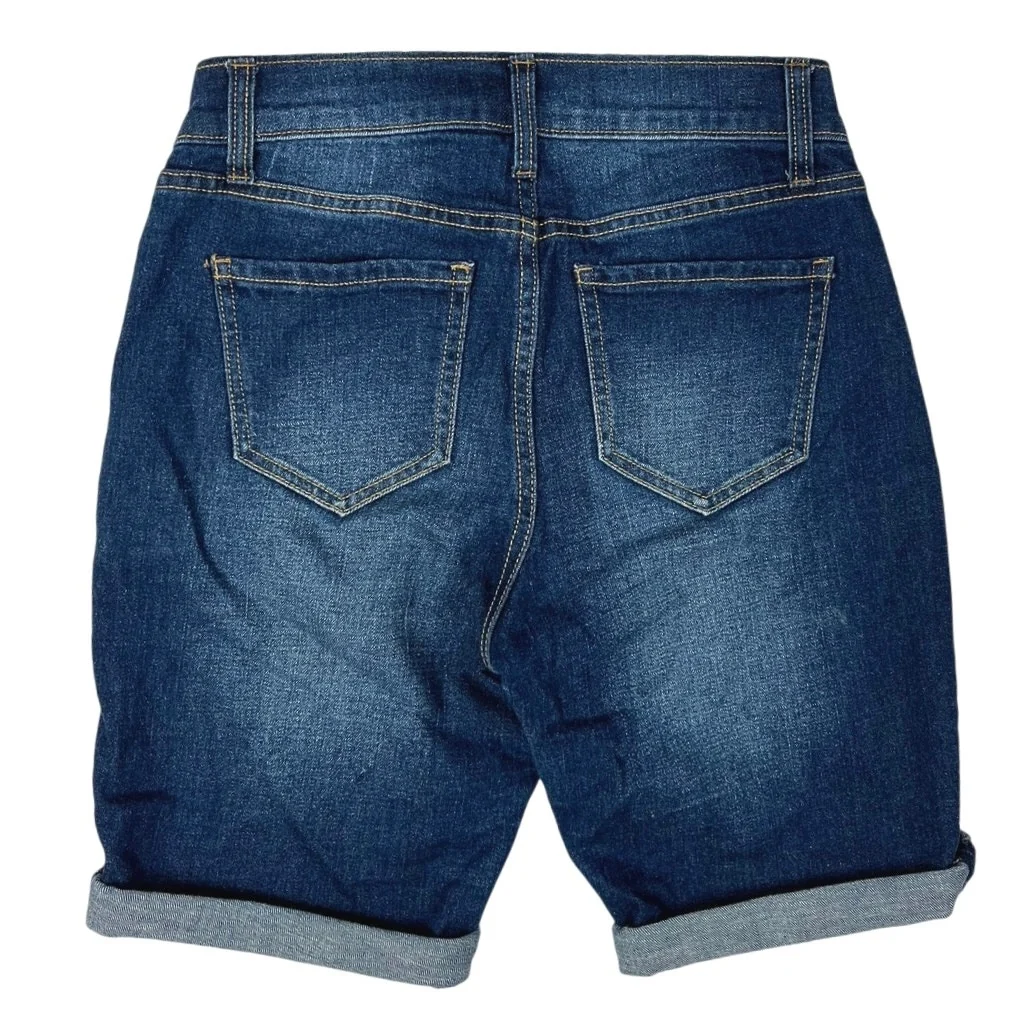 Old Navy Womens Blue Denim Curvy Mid Rise Stretchable Casual Mini Jeans Shorts XXS - Image 2