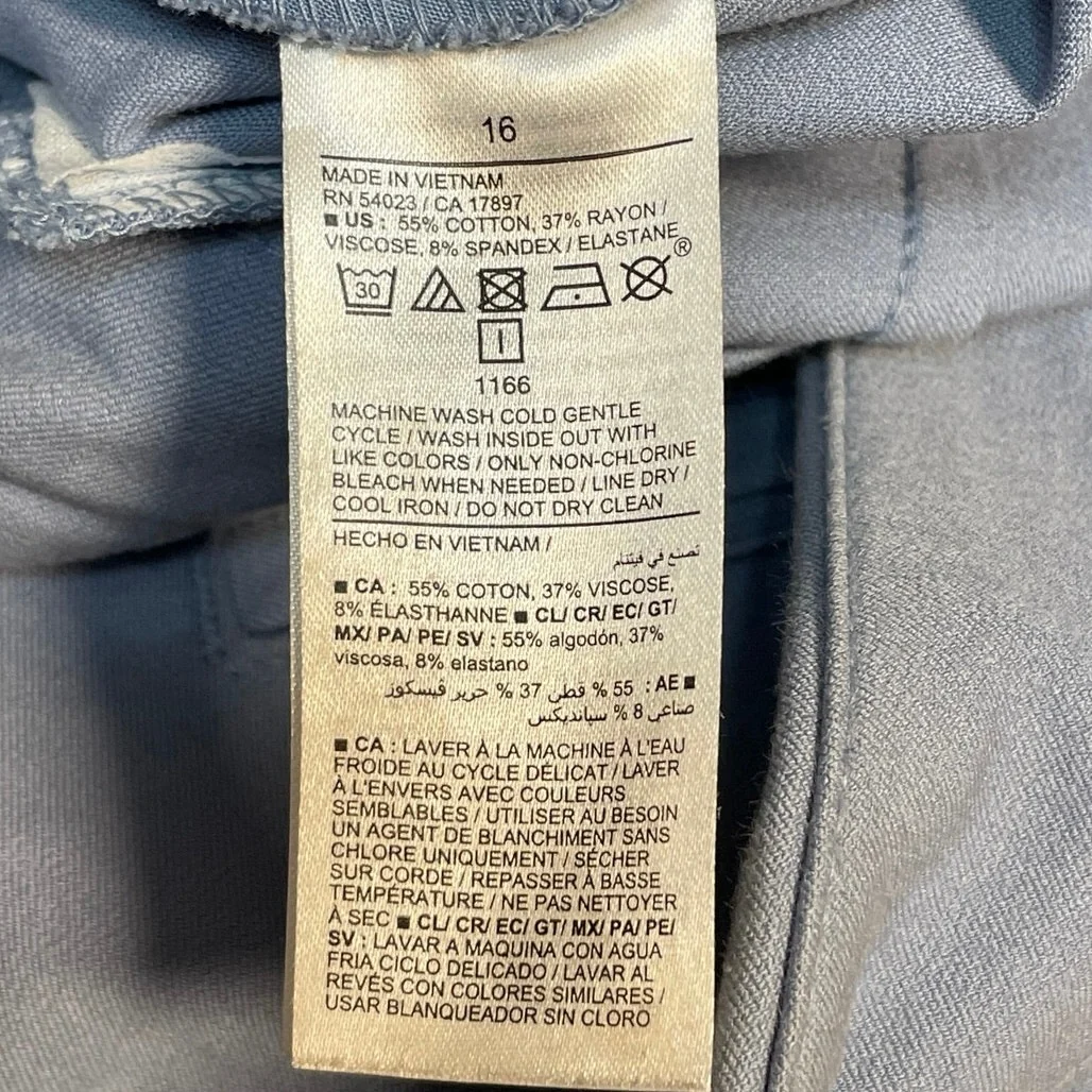 Old Navy Pixie Skinny Womens Blue Gray High Waisted Pockets Trousers Pants Sz 16 - Image 5