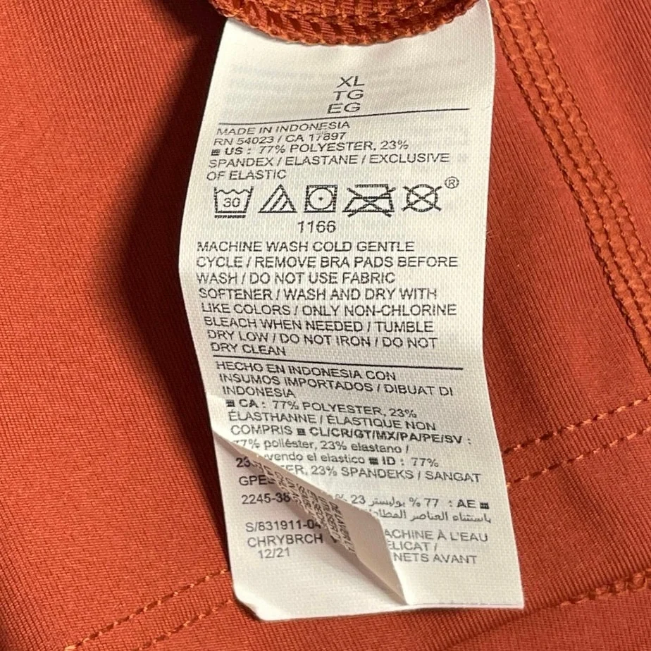 Old Navy Sienna Birch Powersoft Orange Sleeveless Athletic Mini A-Line Dress XL - Image 5