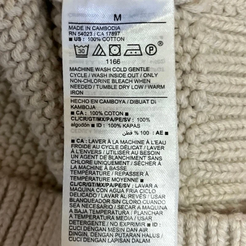 Old Navy Women Cable Knit Cream Crew Neck Long Sleeve Pullover Sweater Top Sz M - Image 4