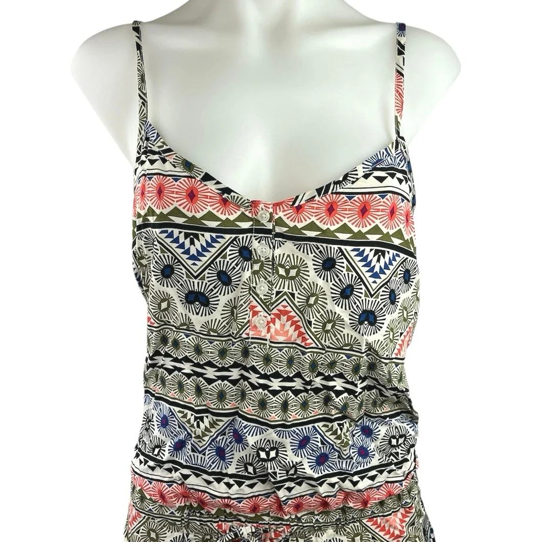 Old Navy Women's Multicolor Aztec Print Sleeveless V-Neck Camisole Jumpsuit Sz M - Image 3