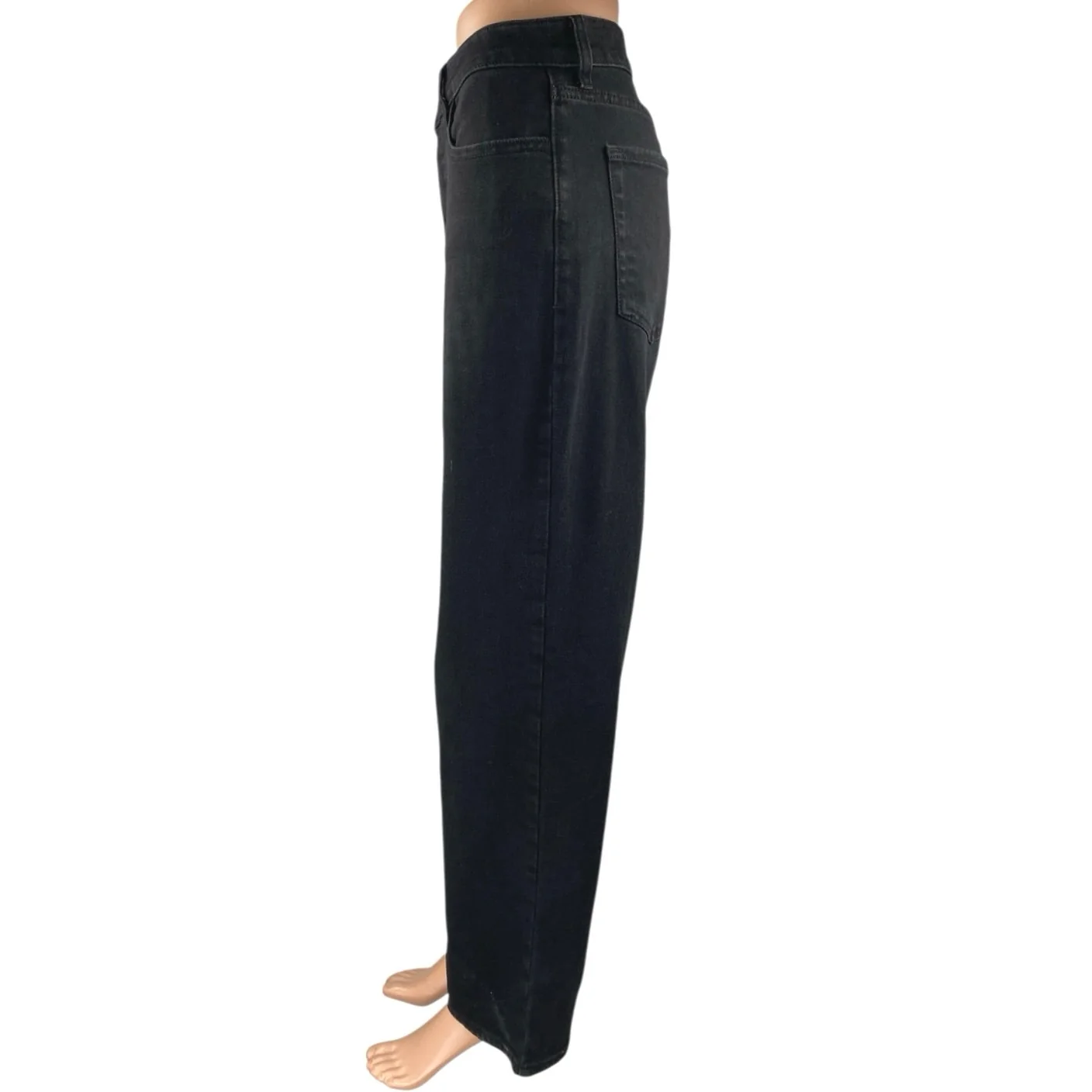 Old Navy Wow Loose Women's Black Straight Leg High Waisted Denim Jeans Pants 8 - Image 2