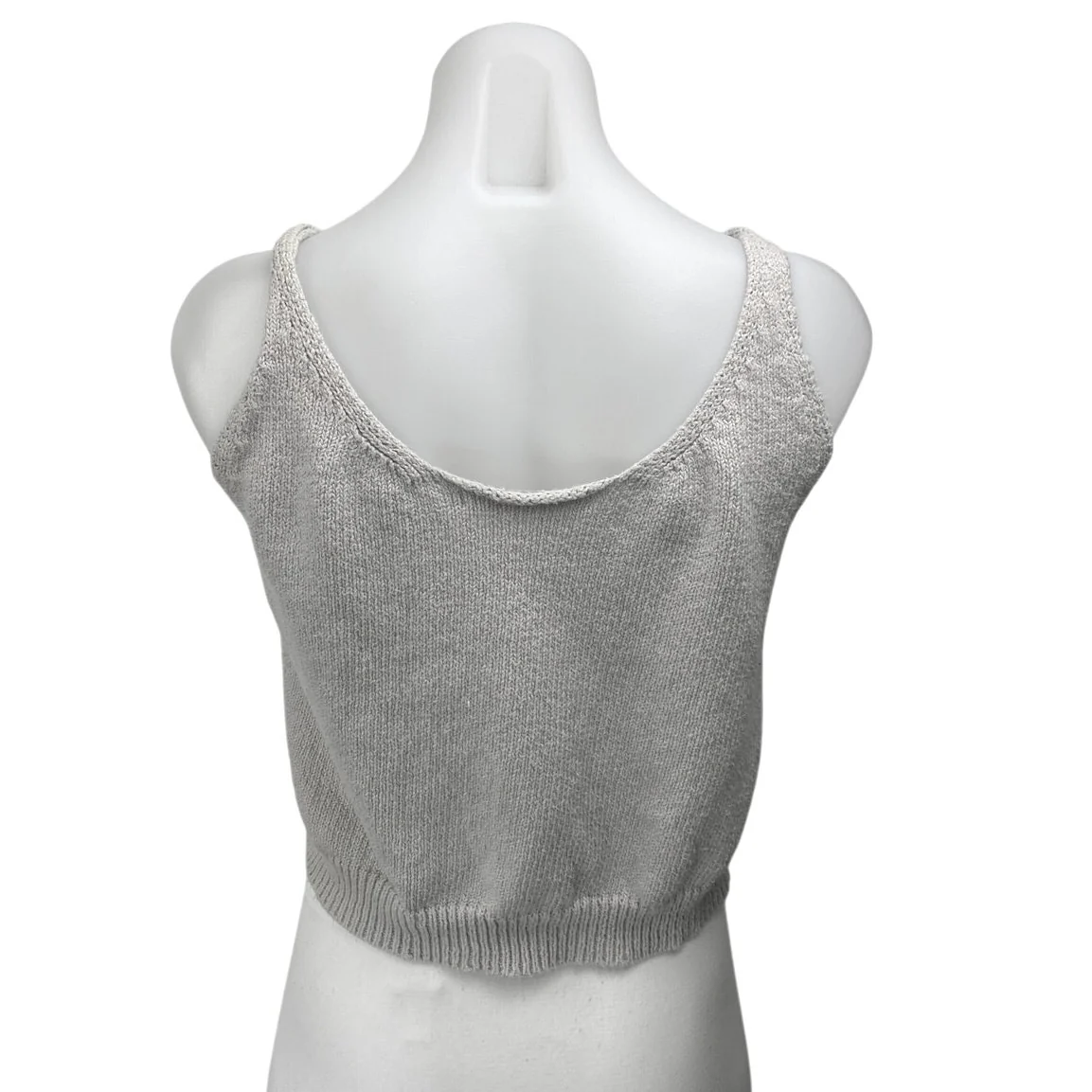One Grey Day Women's Gray Sleeveless Knit Cami Camisole Crop Tank Top Size S - Image 2