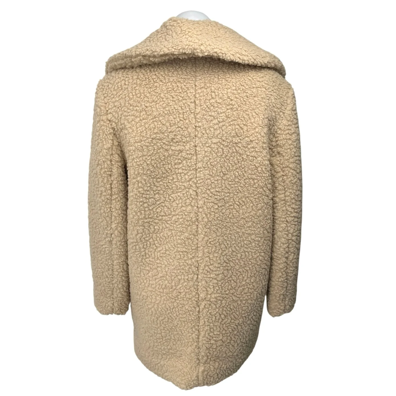 & Other Stories Beige Tan Faux Shearling Sherpa Button Down Teddy Coat Jacket S - Image 2
