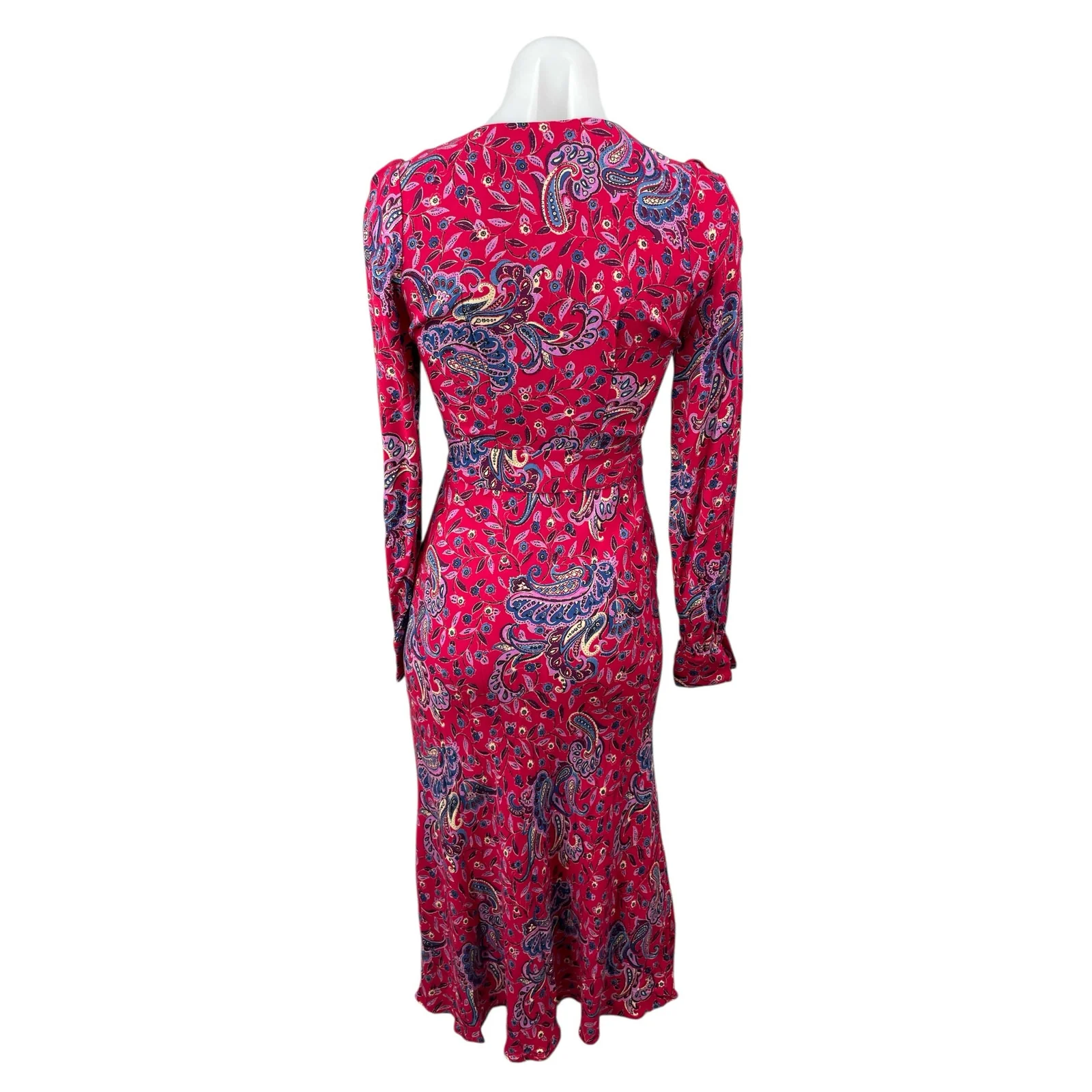 & Other Stories Marinette Paisley Floral Satin Long Sleeve Midi A-line Dress 0 - Image 4