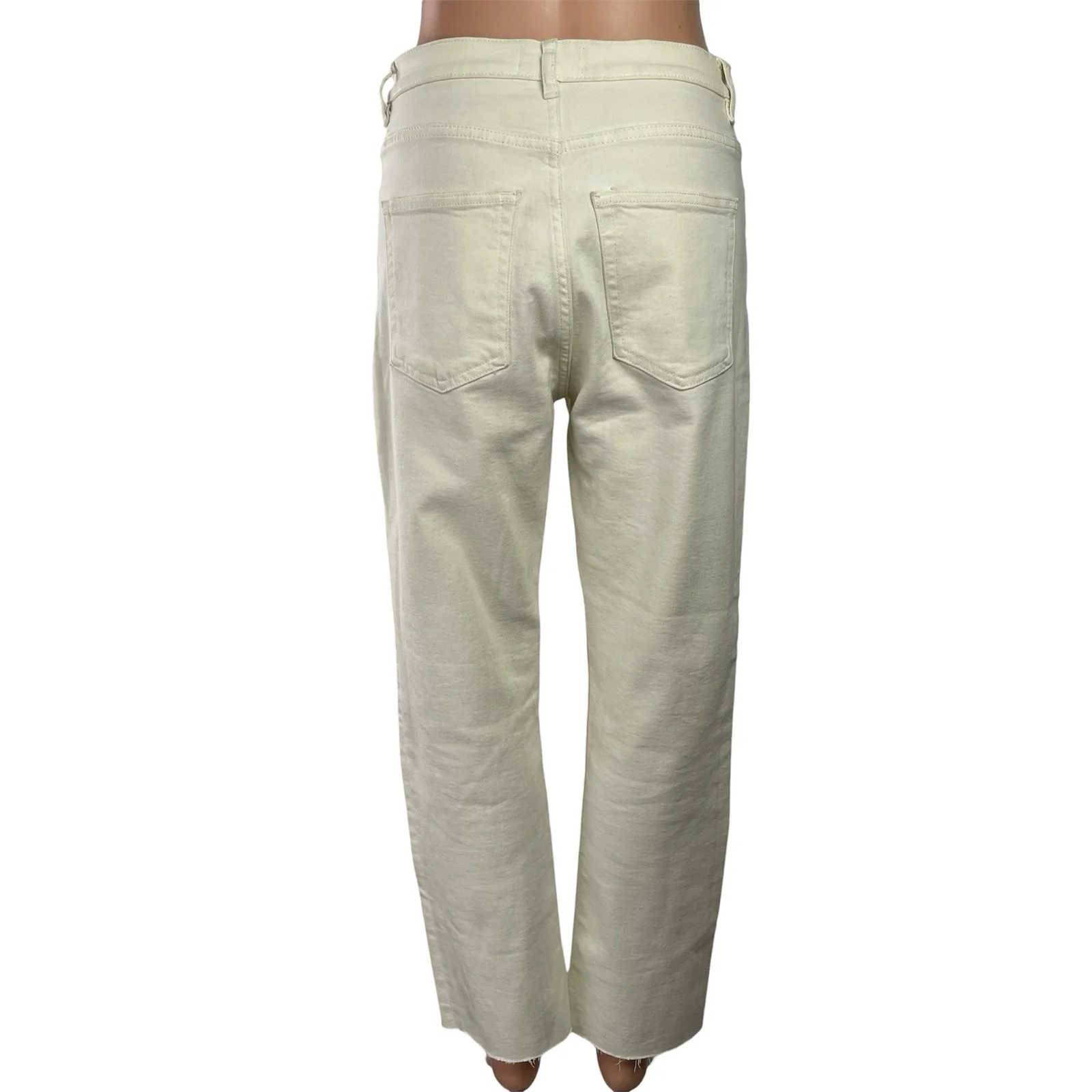 & Other Stories Women's Cream High Waisted Straight Leg Denim Jeans Size 28 - Image 3