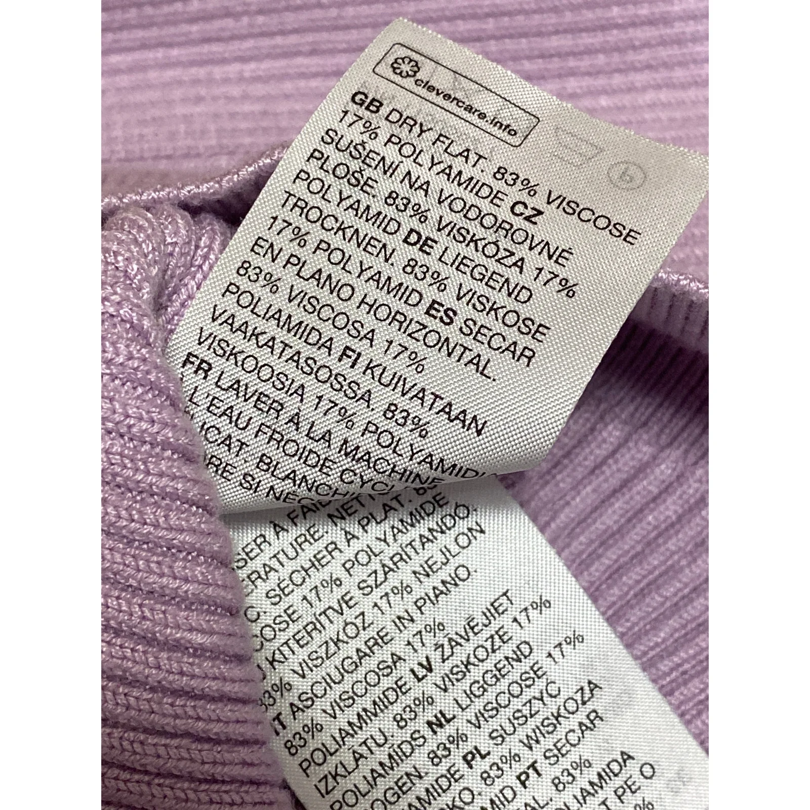 & Other Stories Women's Purple Lilac Ribbed Knit Long Sleeve Full Zip Sweater XS - Image 6