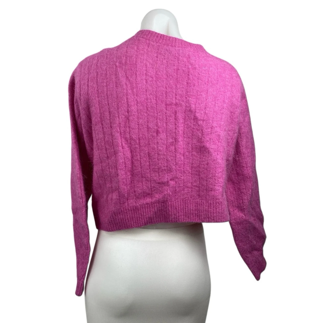 & Others Stories Womens Pink Wool Long Sleeve Button Down Cardigan Sweater Top S - Image 3