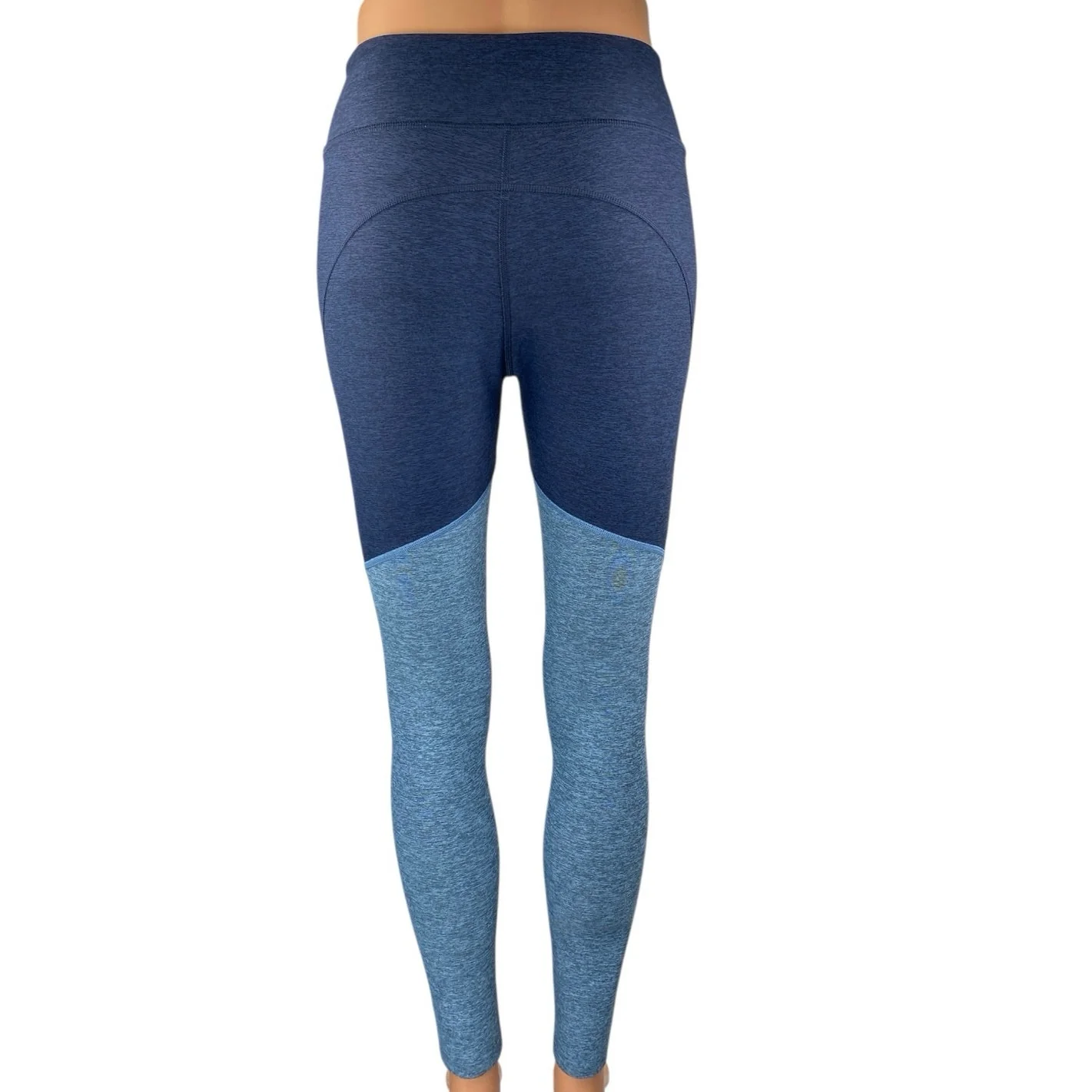 Outdoor Voices Blue Colorblock Skinny Leg Activewear Fitness Leggings Pants Sz S - Image 3