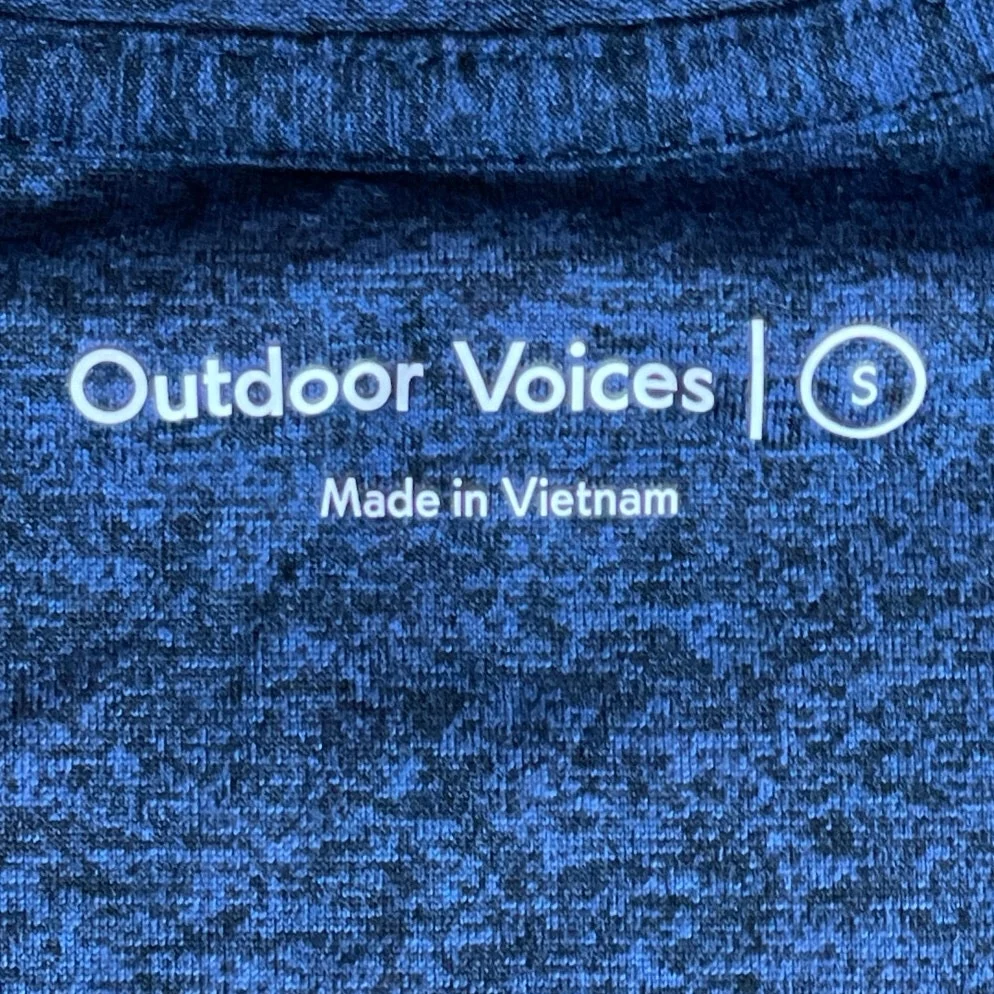 Outdoor Voices Women's Blue Space Dye Short Sleeve Athletic T Shirt Tee Top S - Image 5