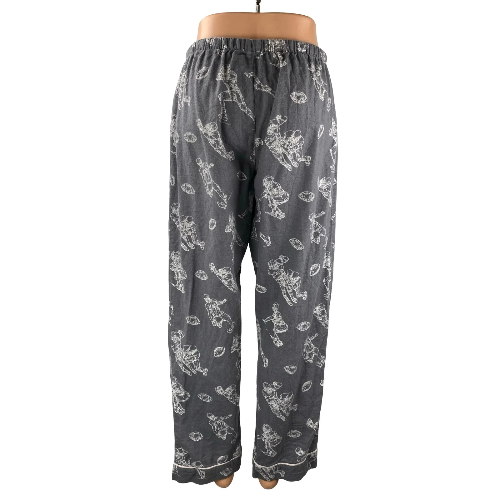 P.J. Salvage Game Day Gray Football Graphic Flannel Sleepwear Pajama Pants Sz S - Image 4